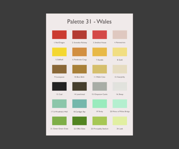 A3 Art Print -  Wales Palette