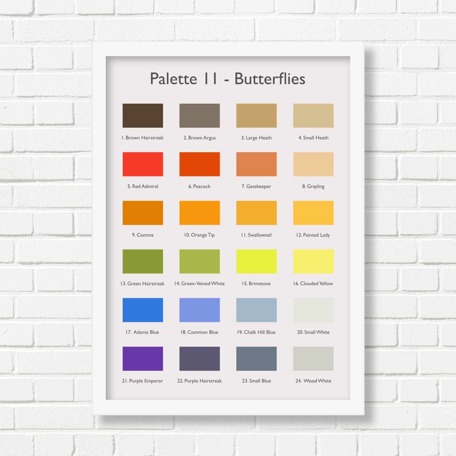 A3 Art Print -  Butterflies Palette