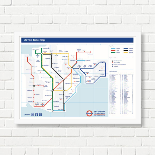 A3 Art Print -  Devon Tube Map