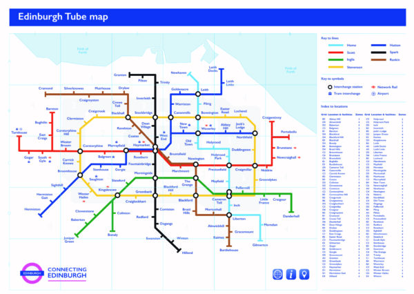 A3 Art Print -  Edinburgh Tube Map